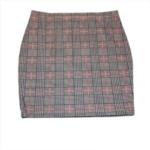 Shein Grey Plaid Bodycon Mini Business Casual Work Skirt Medium